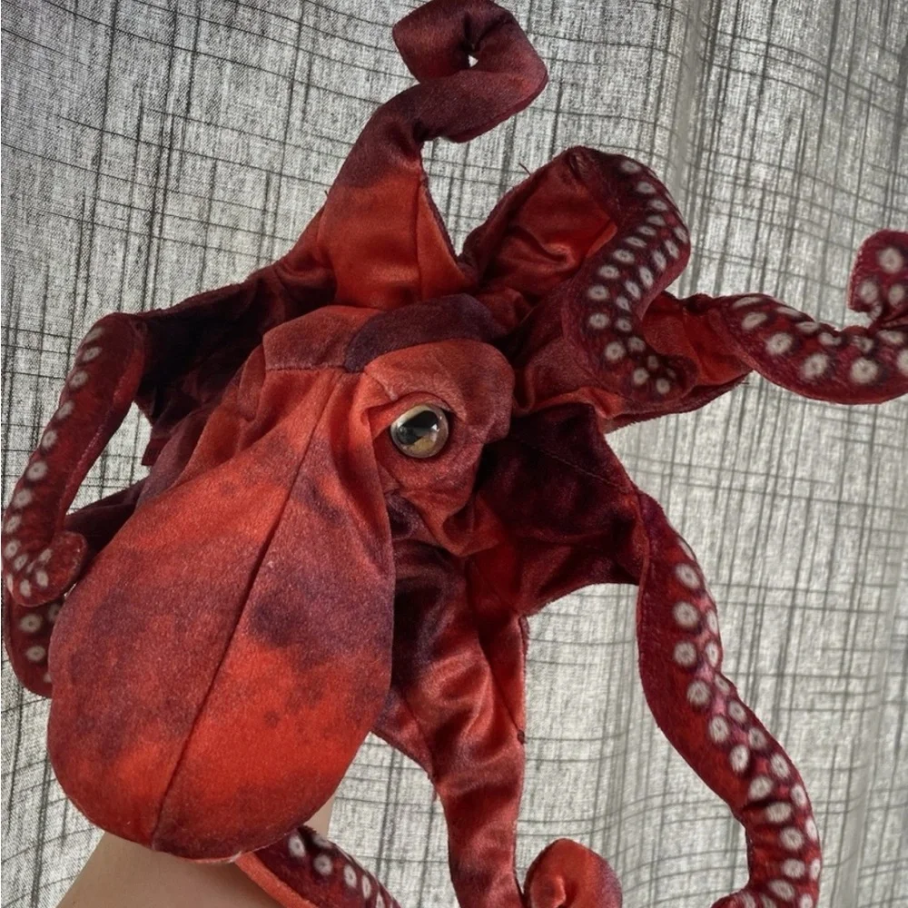 Folkmanis Red Plush Octopus hand puppet